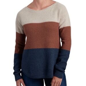 Kuhl Bella Striped Knit Sweater Women's Size M Cotton Merino Wool Long Sleeve